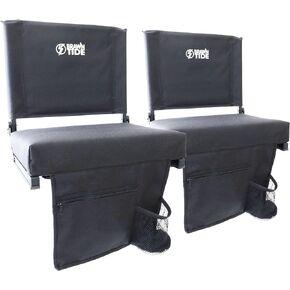 BRAWNTIDE Wide Stadium Seat - Extra Thick Cushion, Great Back Support, Lightweight Chair, Multiple Storage Pockets, Compact, Ideal for Sporting Events