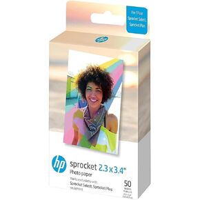 HP Sprocket 2.3 x 3.4" Premium Zink Sticky Back Photo Paper (20 Sheets) Compatible with HP Sprocket Select and Plus Printers.