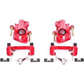 Power Stop Rear S1556 Pair of High-Temp Red Powder Coated Calipers