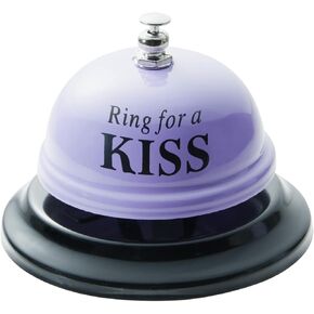Novelty Ring for a Kiss Service Desk Bell, Funny Gifts for Him and Her, Valentine, Anniversary (Purple, 2.5 In) in Kuwait