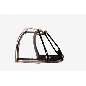 Peacock Silver Polish Safety Stirrups Horse Riding S Steel with Treads, Horse Stirrups, Equestrian Peacock Safety Stirrups for Adults/Childerns