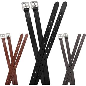 Soft Leather Stirrup Leathers with stainless steel hardware, These 1" wide leathers come with a One-Year Warranty.-Pair