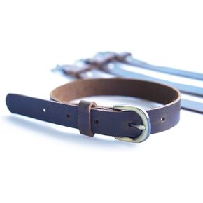 Jeereal Genuine Leather Stirrup Straps (4 Pack) with Metal Buckle Adjustable Length
