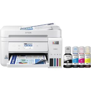 Epson EcoTank ET-4850 Wireless All-in-One Cartridge-Free Supertank Printer with Scanner, Copier, Fax, ADF and Ethernet – The Perfect Printer Office - White, Medium
