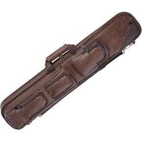 Lucasi Brown Leatherette Soft Pool Cue Case with Black Accents, 4B/8S (LC5)