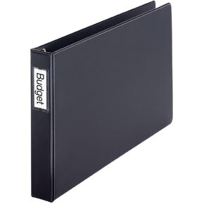 Cardinal Premier 11 x 17 3-Ring Binder, 1" Locking Slant-D Rings, Heavy-Duty Covers, 250-Sheet Capacity, Black with Spine Label (12112V4)