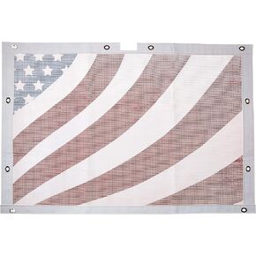Belmor BS-75619AF1-1 White Patriotic Bug Screen Truck Grille Cover for 1987-2018 Kenworth T800, T803