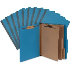 Blue Summit Supplies Dark Blue Classification Folders, 3 Dividers, Letter Size with 2 Inch Tyvek Expansions, Use for Organizing Medical Records & Client Files, Great as Lease Folders, 10 Pack