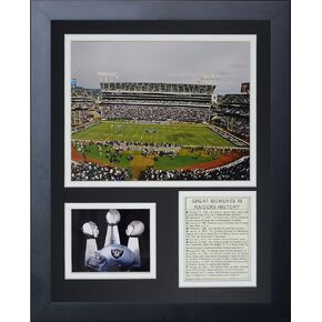 Legends Never Die Oakland Raiders Stadium- The Black Hole Collectible | Framed Photo Collage Wall Art Decor - 12"x15"