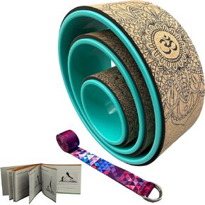 Aozora Yoga Wheel 13" with Most Detailed Book Step by Step Guide on How to Do 30+ Poses,! Perfect for Stretching and Improving Backbends