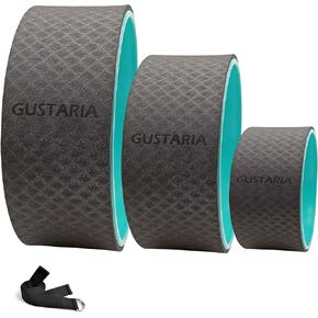 GUSTARIA Yoga Wheel Set, Sports Yoga Wheel Roller for Back Pain, Stretching, Improving Yoga Poses & Backbend, with Extra Guide & Free Yoga Strap, 3 Pack(13, 10 & 6")