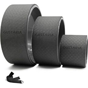 GUSTARIA Yoga Wheel Set, Sports Yoga Wheel Roller for Back Pain, Stretching, Improving Yoga Poses & Backbend, with Extra Guide & Free Yoga Strap, 3 Pack(13, 10 & 6")