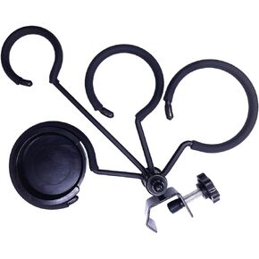 TUOREN Mute Holder for 4 Mutes Fit for Trumpet, Cornet, French Horn Mutes Clamp Adjustable to 8-30mm Black