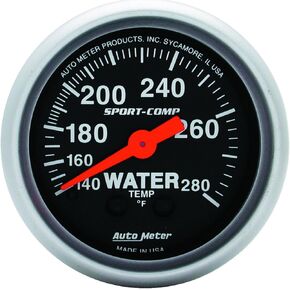 Auto Meter 3331 Sport-Comp Mechanical Water Temperature Gauge, 2 1/16"