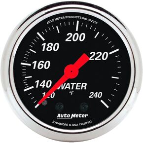 Auto Meter 1432 Designer Black Mechanical Water Temperature Gauge