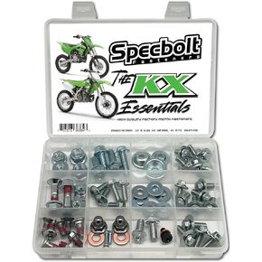 Specbolt KX 65 85 100 125 250 500 Essentials Bolt Kit Fits: All Kawasaki KX 2 Strokes, KX125 KX250 KX500 KX100 KX85 KX65 Spare Kick Start Seat Subframe Fender Brake Rotor Sprocket Fork Guard...