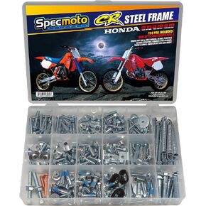 Specmoto CR 125 250 500 Restoration Bolt Kit. Fasteners for: Honda Steel Frame CR Model Series Dirt Bike (1985-UP) CR125 CR250 CR500