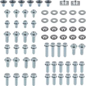 LivTee 70PCS Motorcycle Body Bolt Mounting Kits, for Plastics Seat Fenders Shrouds Fasteners Compatible with CR85 CR125 CR250 CR500 & CRF150 CRF250 CRF450 R Models CRF150R CRF250R CRF450R - White
