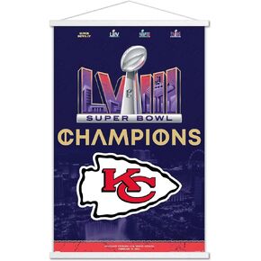 Trends International NFL Kansas City Chiefs - Super Bowl LVIII Team Logo Wall Poster with Magnetic Frame