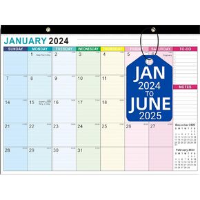 تقويم مكتب 2024-18 شهرًا تقويم مكتب 2024-2025، يناير 2024 - يونيو 2025، تقويم حائط شهري كبير مقاس 17 بوصة × 11.5 بوصة، ورق سميك، كتل كبيرة مسطرة، غطاء بلاستيكي شفاف in Kuwait