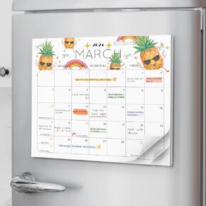 Magnetic Calendar for Refrigerator - Fridge Calendar Magnet - Runs from August 2024 Until December 2025-17 Monthly Refrigerator Calendar - 12.5 x 11 Inch
