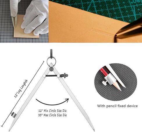 Compass for Geometry, Compass for Woodworking, 16 inch Precision Woodworking Compass with Wing Divider and Pencil Holder, Large Compass for Geometry, Woodworking Compass, Drafting, Drawing Compass in Kuwait
