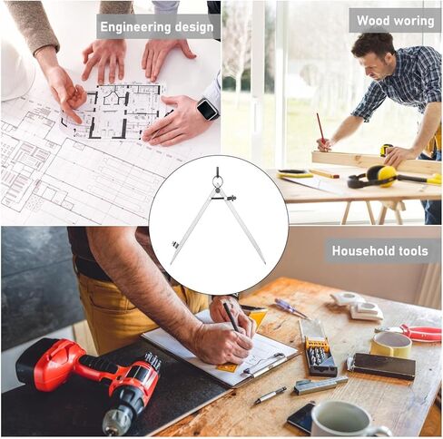 Compass for Geometry, Compass for Woodworking, 16 inch Precision Woodworking Compass with Wing Divider and Pencil Holder, Large Compass for Geometry, Woodworking Compass, Drafting, Drawing Compass in Kuwait