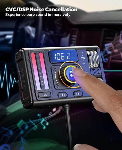محول سيارة Nulaxy Bluetooth 5.3 مع تركيب فتحة تهوية وإلغاء الضوضاء DSP، QC3.0 & Type-C PD شاحن سيارة لاسلكي FM راديو يدعم الجهير والتعزيز الثلاثي، والمكالمات بدون استخدام اليدين in Kuwait
