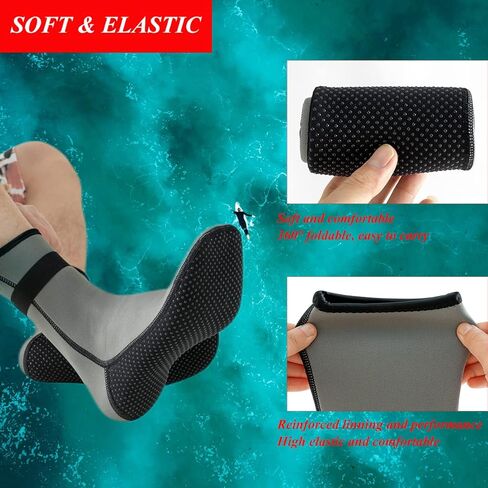 YDQUANI Wetsuit Socks 3mm Neoprene Diving Socks Thermal Anti-slip Scuba Socks Water Booties for Swimming Water Sports in Kuwait