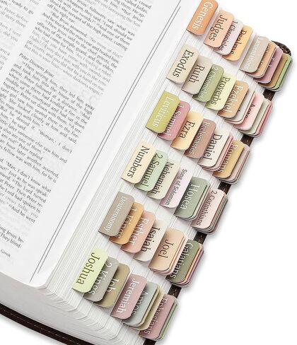 Bible Tabs for Women and Man, Bible Book Tabs, 75 Tabs, Laminated Bible Tabs, Boho/Morandi/Sunset Shades Theme Bible Study Supplies, Easy to Read and Apply Bible Index Tabs (Sunset Shades) in Saudi Arabia