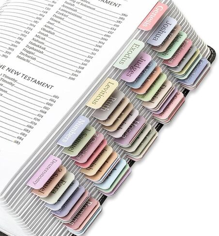 Bible Tabs for Women and Man, Bible Book Tabs, 75 Tabs, Laminated Bible Tabs, Boho/Morandi/Sunset Shades Theme Bible Study Supplies, Easy to Read and Apply Bible Index Tabs (Sunset Shades) in Saudi Arabia