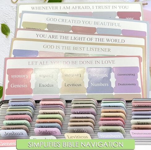 Bible Tabs for Women and Man, Bible Book Tabs, 75 Tabs, Laminated Bible Tabs, Boho/Morandi/Sunset Shades Theme Bible Study Supplies, Easy to Read and Apply Bible Index Tabs (Sunset Shades) in Kuwait