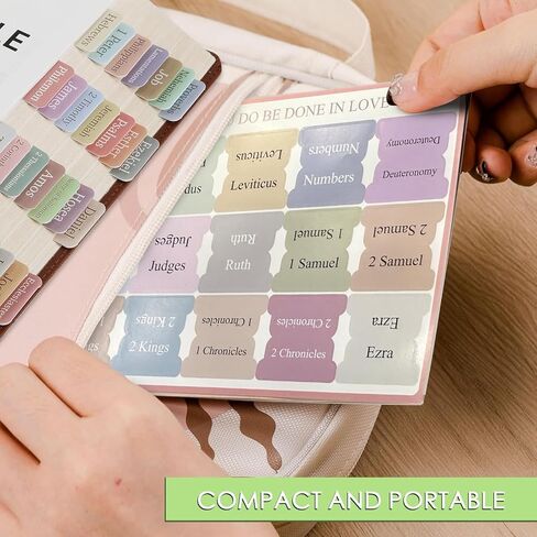 Bible Tabs for Women and Man, Bible Book Tabs, 75 Tabs, Laminated Bible Tabs, Boho/Morandi/Sunset Shades Theme Bible Study Supplies, Easy to Read and Apply Bible Index Tabs (Sunset Shades) in Kuwait