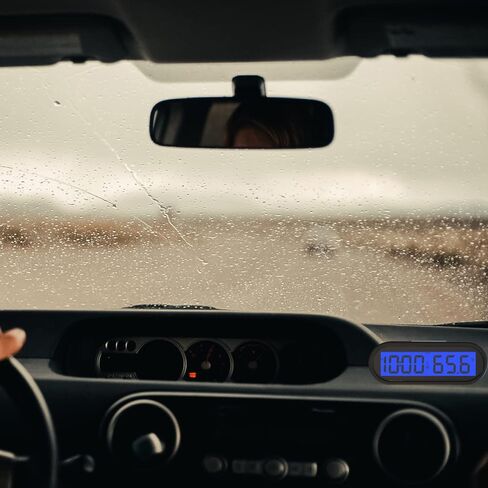 ساعة رقمية صغيرة، ساعة سيارة مع فهرنهايت ودرجة الحرارة الخلفية الزرقاء ساعة إلكترونية صغيرة للوحة القيادة، لوحة القيادة الرقمية LCD الخلفية للمركبة على مدار الساعة، ساعة غولف صغيرة (البطارية متضمنة) in Kuwait