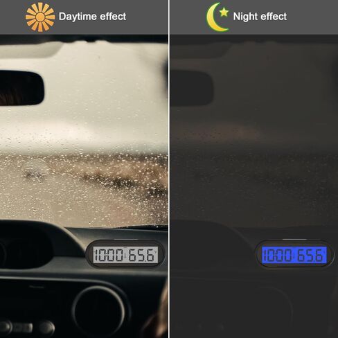 ساعة رقمية صغيرة، ساعة سيارة مع فهرنهايت ودرجة الحرارة الخلفية الزرقاء ساعة إلكترونية صغيرة للوحة القيادة، لوحة القيادة الرقمية LCD الخلفية للمركبة على مدار الساعة، ساعة غولف صغيرة (البطارية متضمنة) in Kuwait