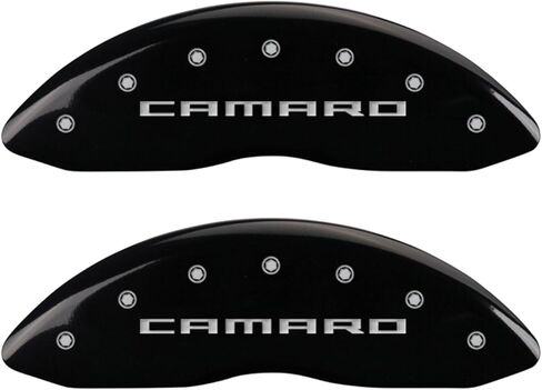 MGP Caliper Covers - Brake Caliper Covers 2010-2015 Chevrolet Camaro (V6 RS Pkg) Front and Rear Set - Camaro Logo - Red in Saudi Arabia