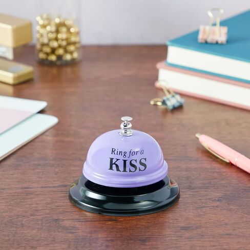 Novelty Ring for a Kiss Service Desk Bell, Funny Gifts for Him and Her, Valentine, Anniversary (Purple, 2.5 In) in Saudi Arabia