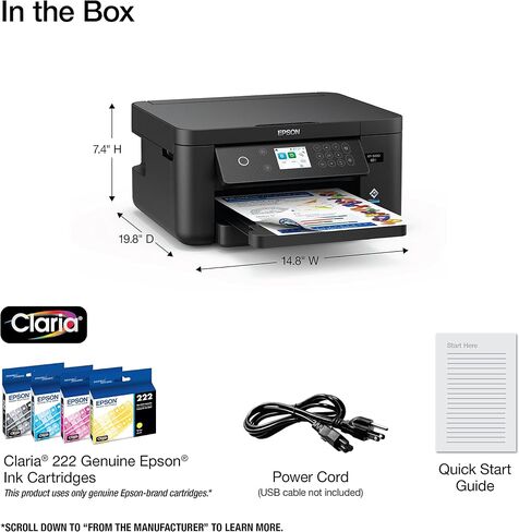 طابعة Epson Expression Home XP-4200 اللاسلكية الملونة الكل في واحد مع المسح الضوئي والنسخ والطباعة التلقائية على الوجهين وصور بلا حدود وشاشة ملونة مقاس 2.4 بوصة، باللون الأسود in Kuwait