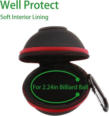 Sinsilvie Clip-on Billiard Cue Ball Case.Cue Ball Bag for Billiard Balls, Training Balls and Pool Balls.2.24in Billiard Ball Carrying Case in Kuwait