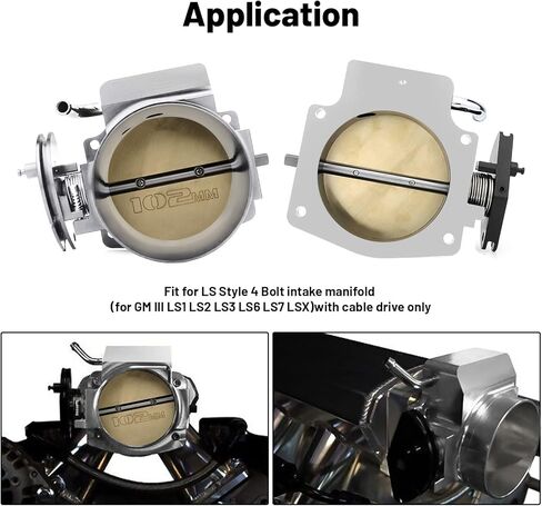 92mm Throttle Body Assembly Compatible with LS LS1 LS3 LS6 LSX Engine 4 Bolt Aluminum Black in Kuwait