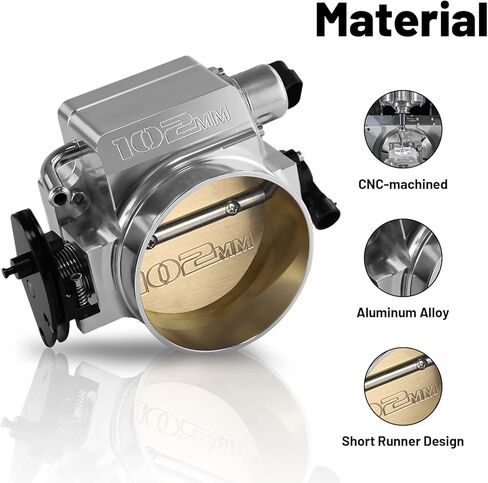 92mm Throttle Body Assembly Compatible with LS LS1 LS3 LS6 LSX Engine 4 Bolt Aluminum Black in Kuwait