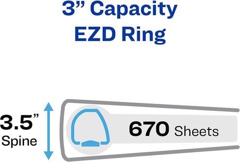 حافظة Avery شديدة التحمل مكونة من 3 حلقات، حلقات EZD مقاس 3 بوصة بلمسة واحدة، عمود فقري 3.5 بوصة، 1 غلاف أحمر (79583) in Saudi Arabia