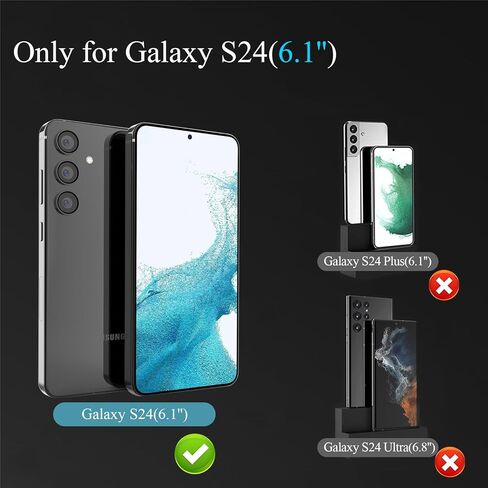 عبوة من قطعتين من Jusy لواقي عدسة الكاميرا Samsung Galaxy S24 Plus، واقيات عدسات فردية 9H، مضادة للخدش وصديقة للحافظة، غطاء عدسة شفاف عالي الدقة (أسود) in Kuwait