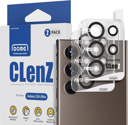 [Dome Camera Ring type] Galaxy S24 Ultra Camera Protector by Whitestone [One Touch Installation] - 2 pack compatible with Galaxy S24 Ultra in Kuwait