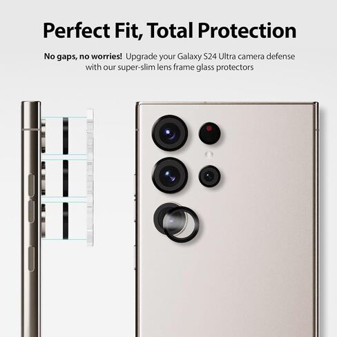 [Dome Camera Ring type] Galaxy S24 Ultra Camera Protector by Whitestone [One Touch Installation] - 2 pack compatible with Galaxy S24 Ultra in Kuwait