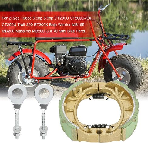 GREHUA CG125 105 مم طبل أحذية الفرامل منصات سلسلة الموتر الضابط عدة ل 212cc 196cc 6.5hp Coleman BT200X CT200U Trail 200 CT200U-EX Baja Warrior MB165 Massimo MB200 CRF70 Motorsports أجزاء الدراجة الصغيرة in Kuwait