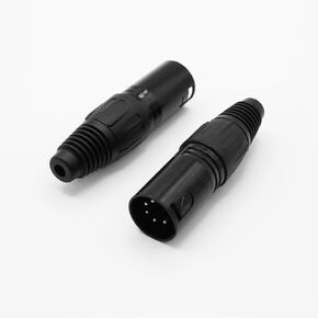 4-Pin XLR Cable Connector XLR 4 Pin Male Plug Connector Mic Cable Plug Connector Audio Adapter for Microphone, Mixers, Black, 2 Pack