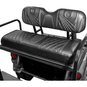 NOKINS Yamaha Gradient Diamond Seat Covers Kit, Golf Cart Front Vinyl Seat Covers Fits Yamaha Drive/Drive 2 OEM Ordinary Seat Cushion, No Stapler Required(Carbon Fiber Black&Black)
