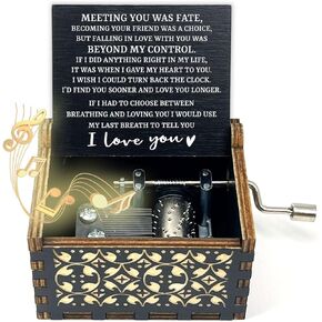 ukebobo Wooden Music Box - Can’t Help Falling in Love Music Box,for The Lover Or Boyfriend,Valentine’s Day Gifts, Birthday Gifts, 1 Set