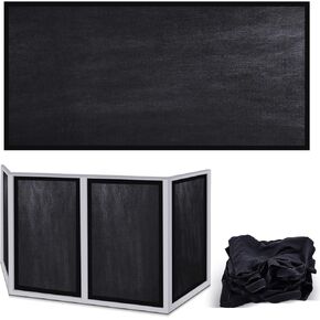 4 Pcs Black DJ Facade Scrim 27.5" x 47.2" Portable DJ Booth Scrim DJ Table Cover for DJ Display Stands